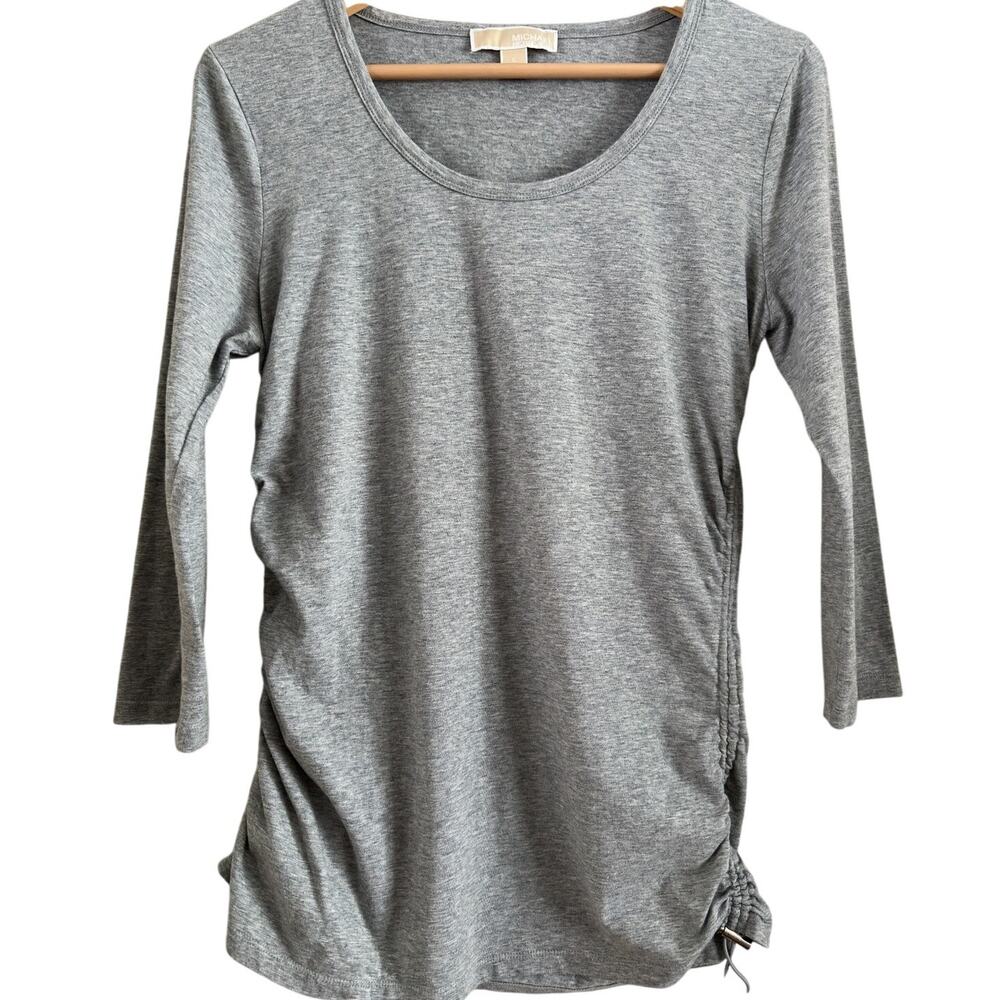 Michael Kors Gray Ruched Top Size Large EUC‎